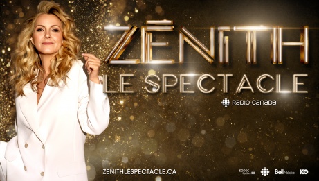  Véronique Cloutier wearing a white suit. It says: Zénith, le spectacle. By Radio-Canada.